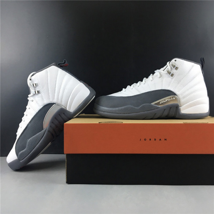 air jordan 12 white dark grey gym red 130690-160