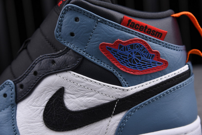 F**etasm x jordan 1 mid fearless blue white  cu2802-100