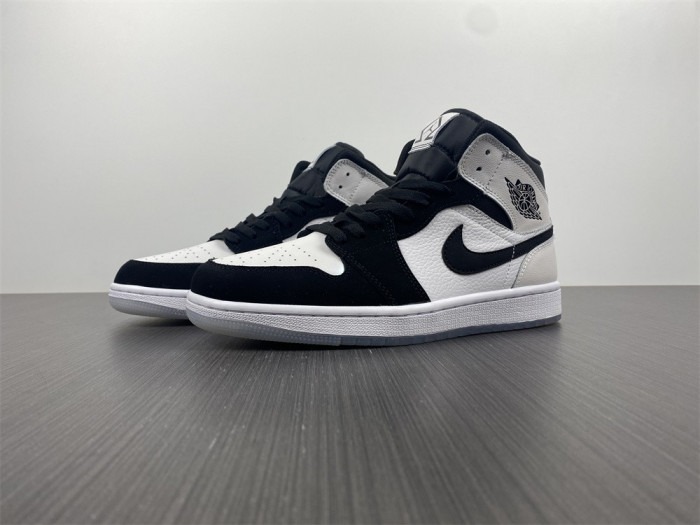 air jordan 1 mid white black Di*m*nd dh6933-100