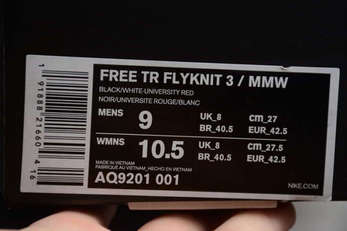 nike free tr 3 flyknit sp mmw black (w) aq9201-001