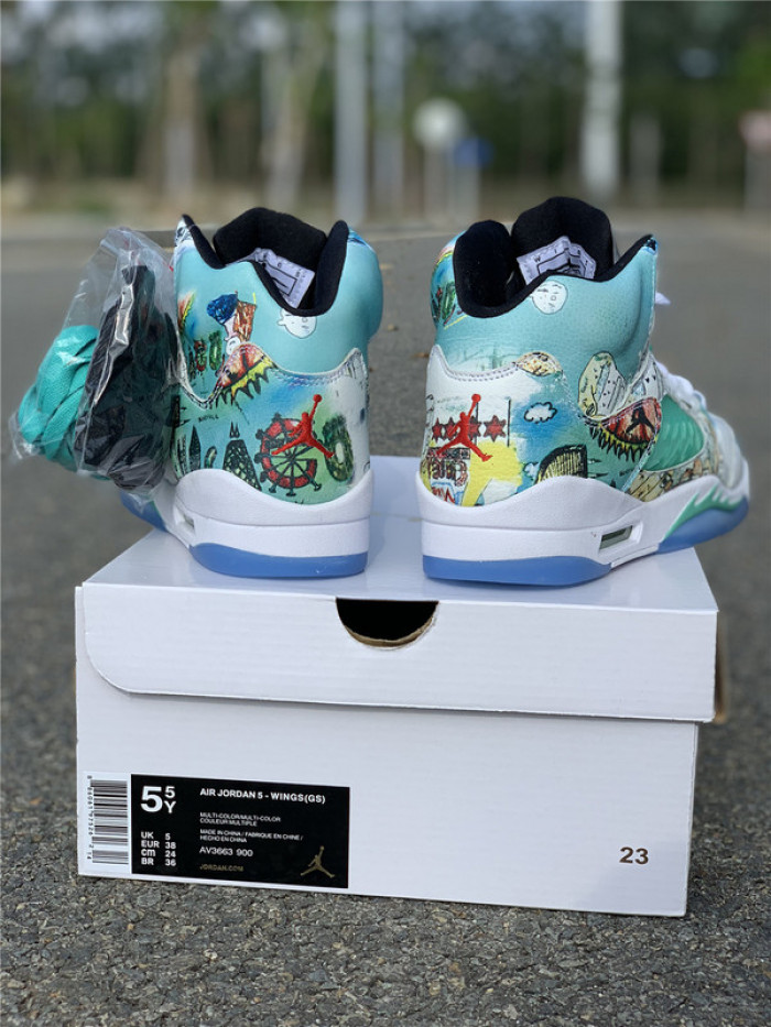 air jordan 5 retro wings (gs)  av3663-900