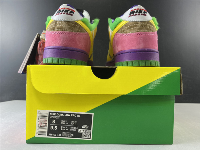 nike duck low pro purple yellow 318403-137