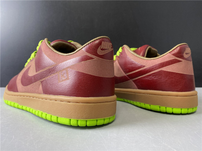 nike dunk low 1-piece laser varsity red chartreuse 311611-661