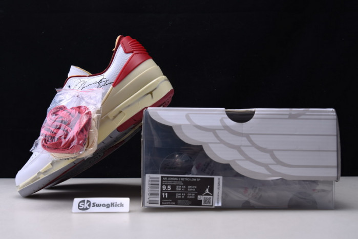 ofw x air jordan 2 low white red dj4375-106
