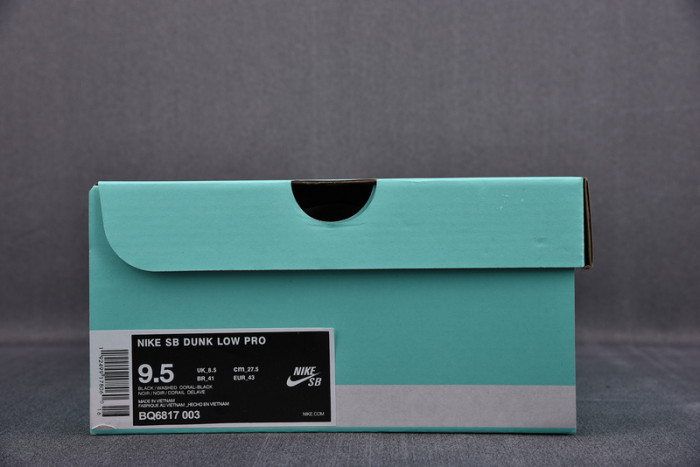 nike sb dunk low black washed coral - bq6817-003