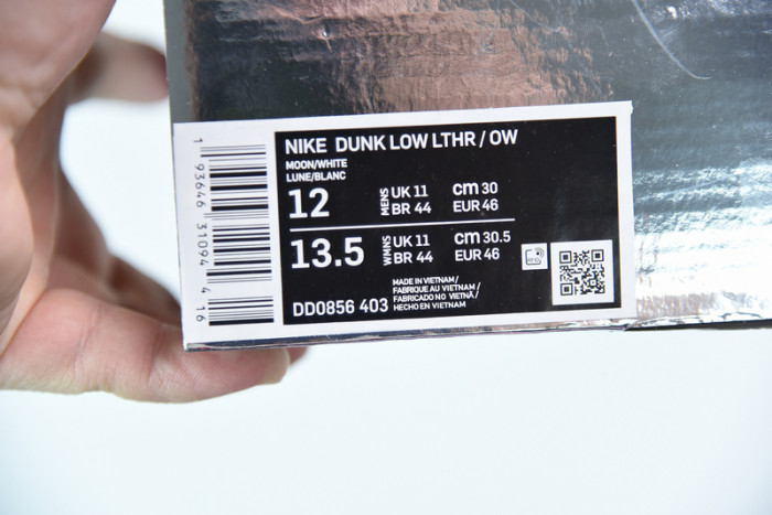 ofw x nike dunk low white blue ct0856-403
