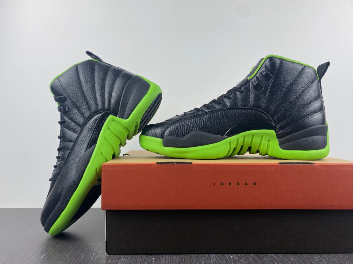 air jordan 12 black and green