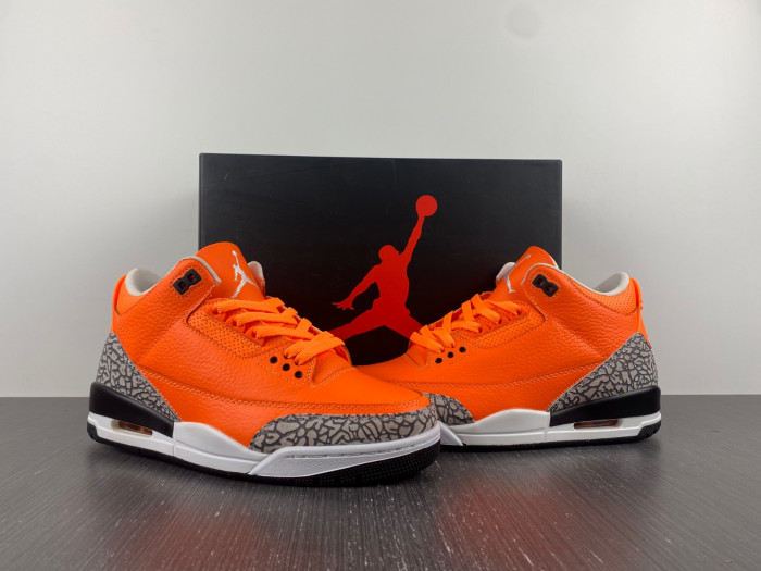 nike air jordan 3 retro orange white cement grey ct8532-801