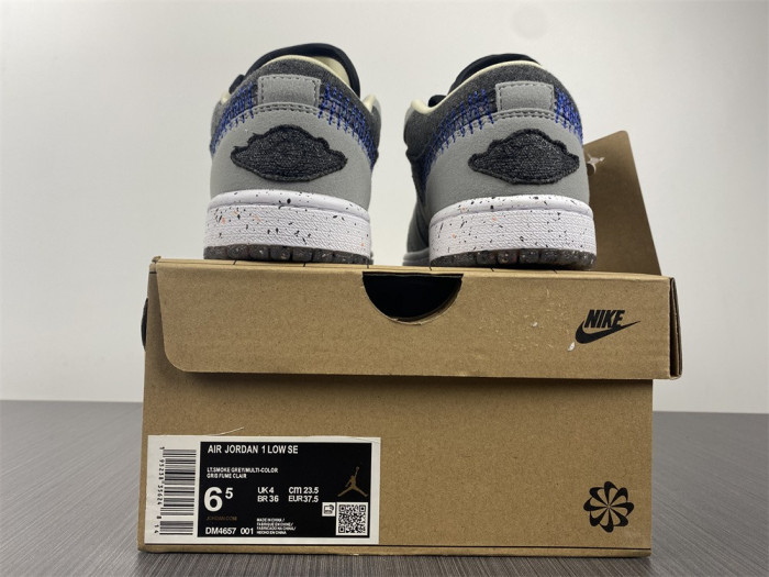 jordan 1 low crater black grey - dm4657-001