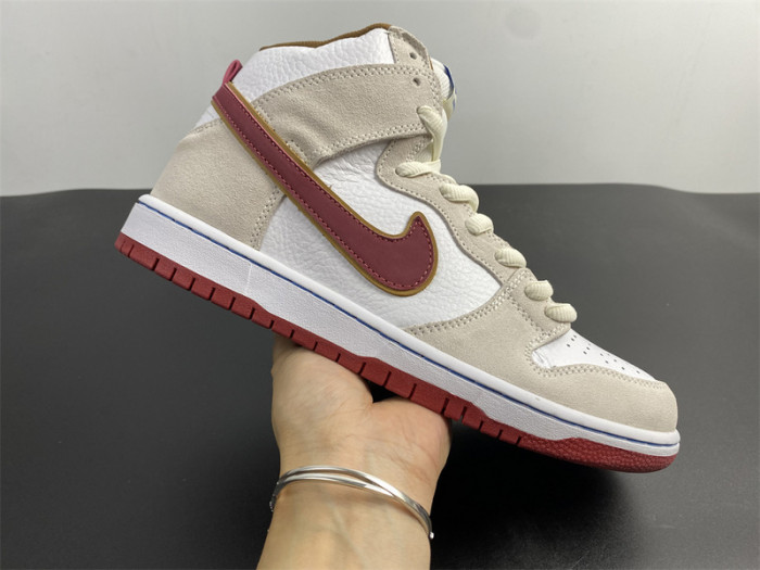 nike sb dunk high sail bright crimson - cv9499-100