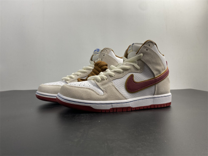 nike sb dunk high sail bright crimson - cv9499-100