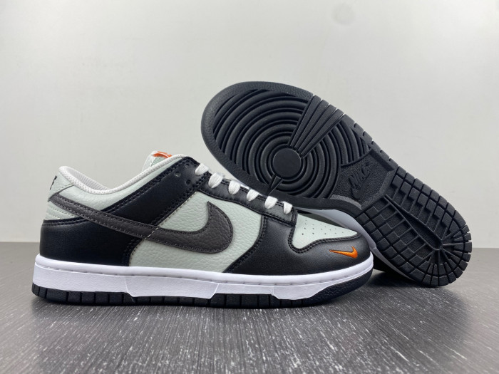 nike dunk low black grey orange fn7808-001
